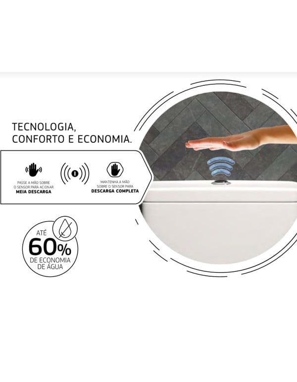Caixa Acoplada Touchless Link Deca Branca CD.23T.17